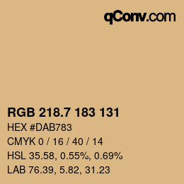 カラーコード: RGB 218.7 183 131 | qconv.com