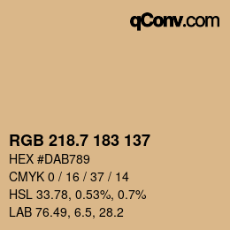 カラーコード: RGB 218.7 183 137 | qconv.com