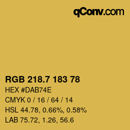 カラーコード: RGB 218.7 183 78 | qconv.com