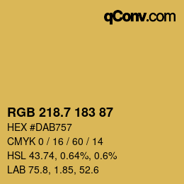 カラーコード: RGB 218.7 183 87 | qconv.com