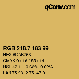 カラーコード: RGB 218.7 183 99 | qconv.com