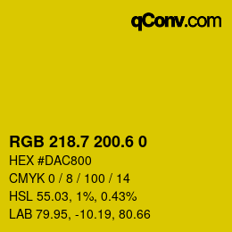 カラーコード: RGB 218.7 200.6 0 | qconv.com