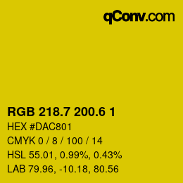 カラーコード: RGB 218.7 200.6 1 | qconv.com