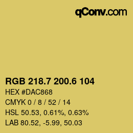 カラーコード: RGB 218.7 200.6 104 | qconv.com