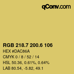 カラーコード: RGB 218.7 200.6 106 | qconv.com