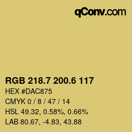 カラーコード: RGB 218.7 200.6 117 | qconv.com