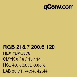 カラーコード: RGB 218.7 200.6 120 | qconv.com
