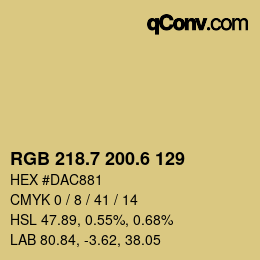 カラーコード: RGB 218.7 200.6 129 | qconv.com