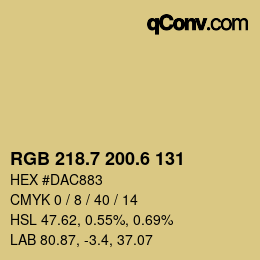 カラーコード: RGB 218.7 200.6 131 | qconv.com