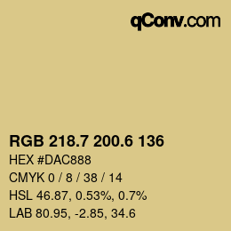 カラーコード: RGB 218.7 200.6 136 | qconv.com