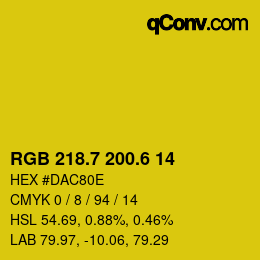 カラーコード: RGB 218.7 200.6 14 | qconv.com