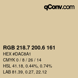 カラーコード: RGB 218.7 200.6 161 | qconv.com