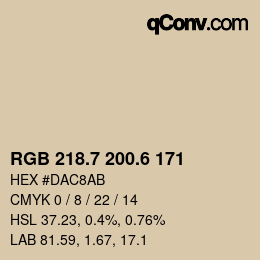 カラーコード: RGB 218.7 200.6 171 | qconv.com