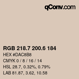 カラーコード: RGB 218.7 200.6 184 | qconv.com