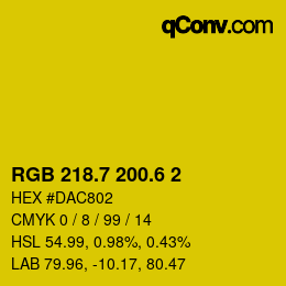 カラーコード: RGB 218.7 200.6 2 | qconv.com