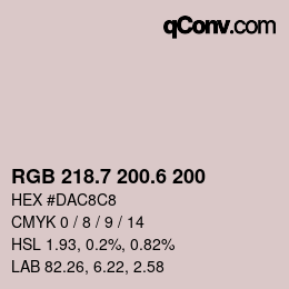 颜色代码: RGB 218.7 200.6 200 | qconv.com