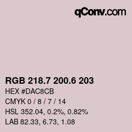 カラーコード: RGB 218.7 200.6 203 | qconv.com