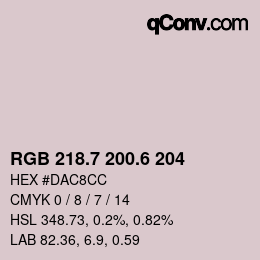 カラーコード: RGB 218.7 200.6 204 | qconv.com
