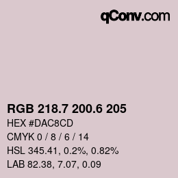 カラーコード: RGB 218.7 200.6 205 | qconv.com