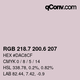 カラーコード: RGB 218.7 200.6 207 | qconv.com