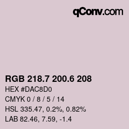カラーコード: RGB 218.7 200.6 208 | qconv.com