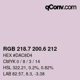 カラーコード: RGB 218.7 200.6 212 | qconv.com