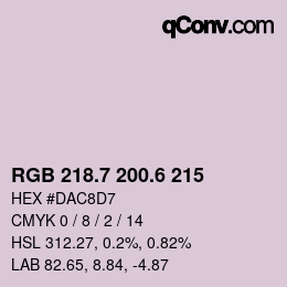 カラーコード: RGB 218.7 200.6 215 | qconv.com