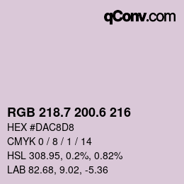 カラーコード: RGB 218.7 200.6 216 | qconv.com
