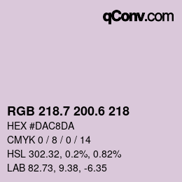 カラーコード: RGB 218.7 200.6 218 | qconv.com
