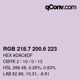 カラーコード: RGB 218.7 200.6 223 | qconv.com