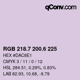カラーコード: RGB 218.7 200.6 225 | qconv.com