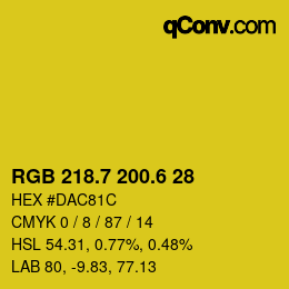 カラーコード: RGB 218.7 200.6 28 | qconv.com