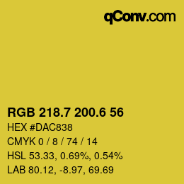 カラーコード: RGB 218.7 200.6 56 | qconv.com