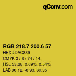 カラーコード: RGB 218.7 200.6 57 | qconv.com