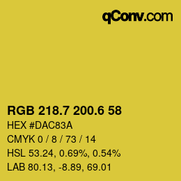 カラーコード: RGB 218.7 200.6 58 | qconv.com