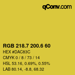 カラーコード: RGB 218.7 200.6 60 | qconv.com