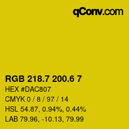カラーコード: RGB 218.7 200.6 7 | qconv.com