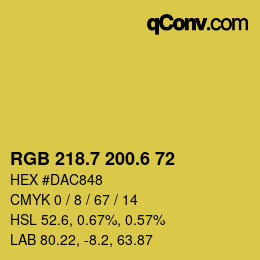 カラーコード: RGB 218.7 200.6 72 | qconv.com
