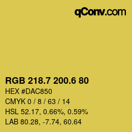 カラーコード: RGB 218.7 200.6 80 | qconv.com