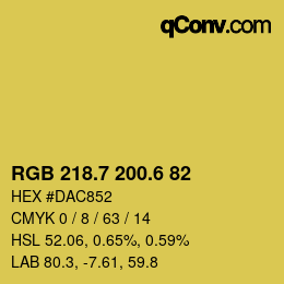 カラーコード: RGB 218.7 200.6 82 | qconv.com
