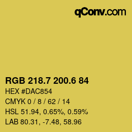 カラーコード: RGB 218.7 200.6 84 | qconv.com