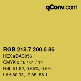 カラーコード: RGB 218.7 200.6 86 | qconv.com
