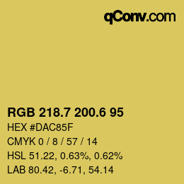 カラーコード: RGB 218.7 200.6 95 | qconv.com