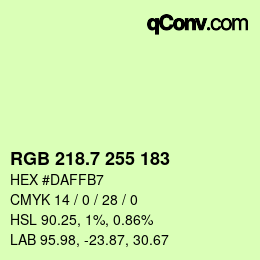 カラーコード: RGB 218.7 255 183 | qconv.com