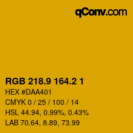 カラーコード: RGB 218.9 164.2 1 | qconv.com