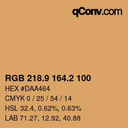 Color code: RGB 218.9 164.2 100 | qconv.com