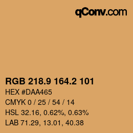 カラーコード: RGB 218.9 164.2 101 | qconv.com