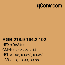 Color code: RGB 218.9 164.2 102 | qconv.com