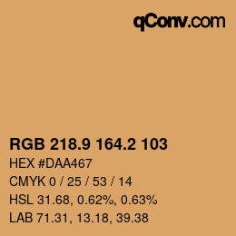 Color code: RGB 218.9 164.2 103 | qconv.com