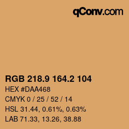 Color code: RGB 218.9 164.2 104 | qconv.com